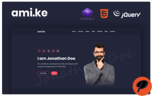 Amike Personal Portfolio Boostrap 4 Website Template