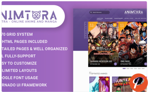 Animotra Online Anime and Manga Website Template