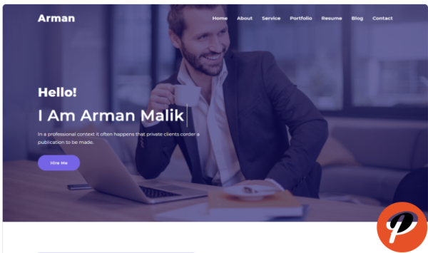 Arman Minimal Personal Portfolio Website Template