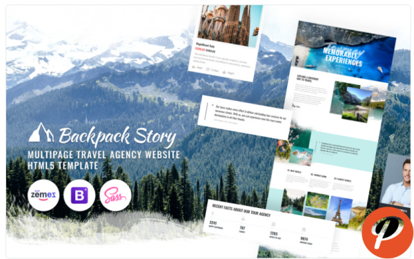 Backpack Story Online Travel Agency Website Template