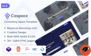 Cospace Coworking Rental Space Website Template