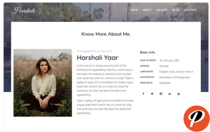 Harshali FullScreen Photography Website Template