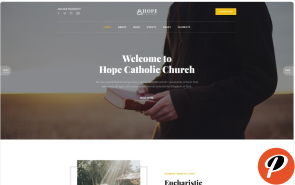 Hope Catholic Church Multipage Modern HTML Website Template