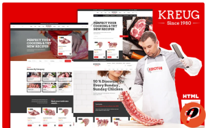 Kreug Meat Farm Poultry Store Website Template