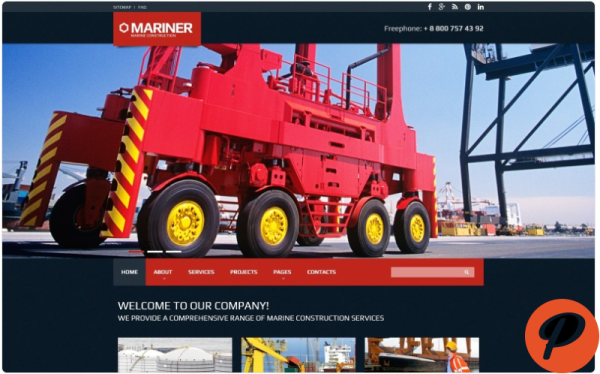 Mariner Construction Company Clean Responsive HTML Website Template