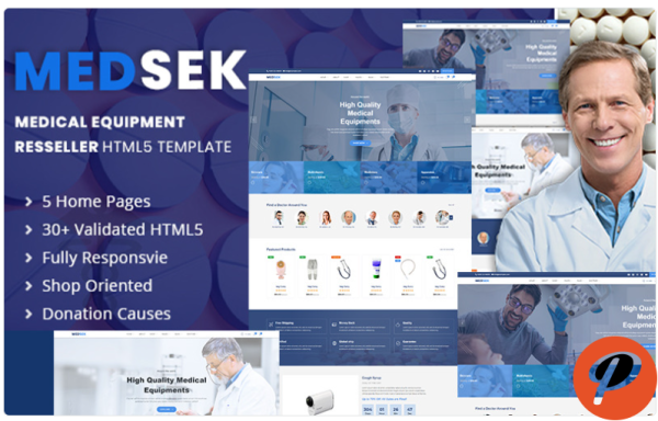 Medsek Medical Equipment Res seller HTML5 Website Template