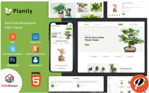 Plantly Plants And Nursery HTML5 eCommerce Website template Website Template