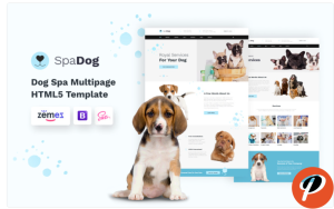 SpaDog Dog Grooming Salon Website Template