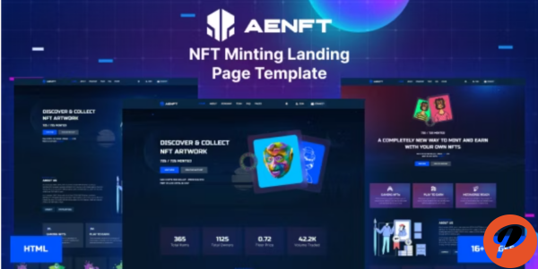 Aenft NFT Minting or Collection Landing Page HTML Template