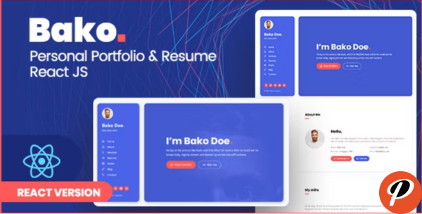 Bako Personal Portfolio Resume React Template