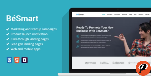 BeSmart Startup Landing Page Template