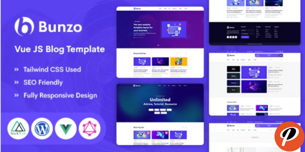 Bunzo VUE JS Blog Template