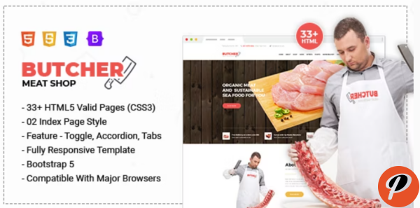 Butcher Meat Shop eCommerce HTML Template