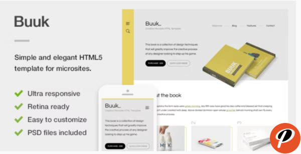 Buuk A Unique Microsite Landing HTML5 Template