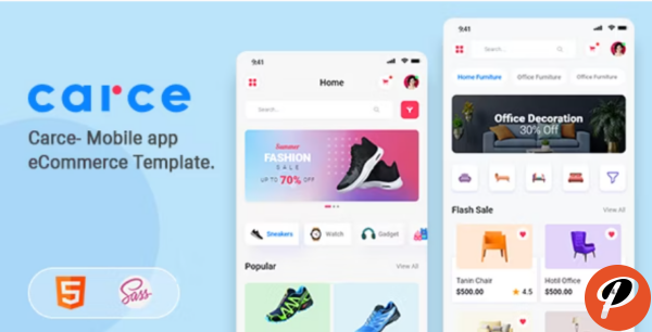Carce Mobile app eCommerce Template