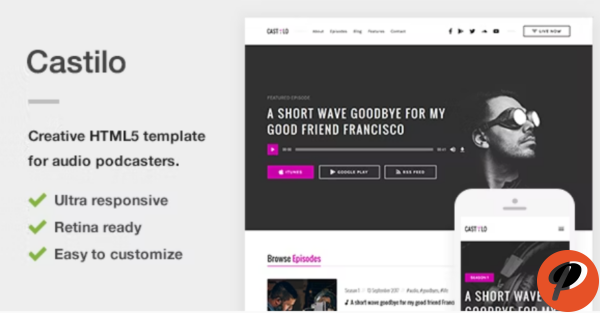 Castilo Audio Podcast HTML Site Template
