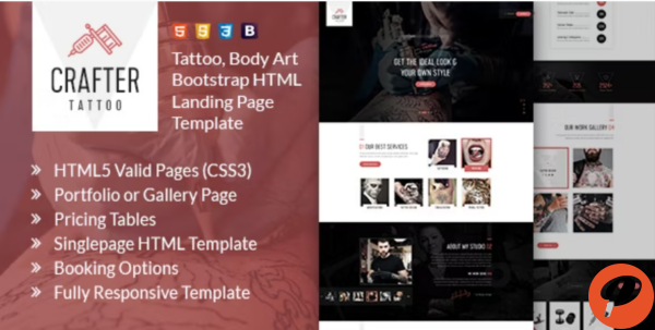 Crafter Tattoo Bootstrap Landing Page Template