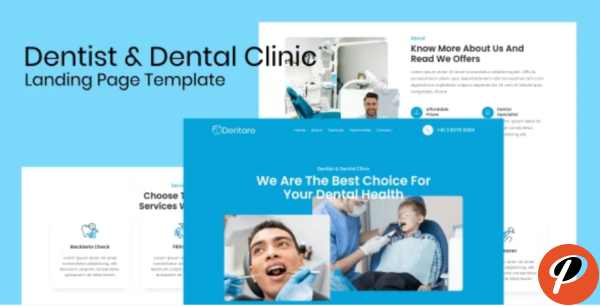 Dentare Dentist Dental Clinic Landing Page Template