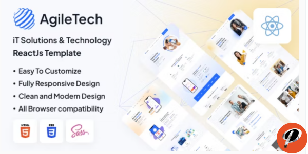 IT AgileTech IT Solutions Technology Service React Js Template