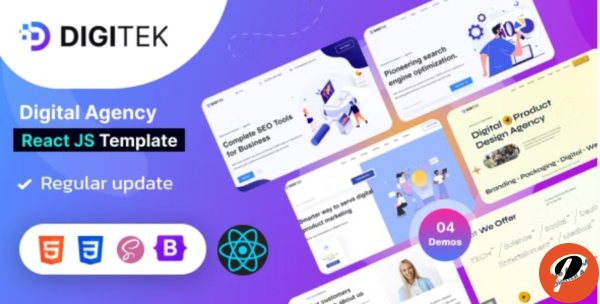 Digitek Saas Digital Agency React NextJS Template