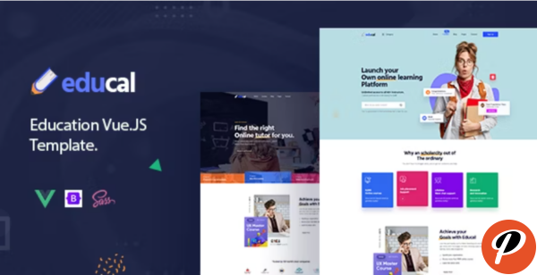 Educal Online Learning and Education Vue js Template RTL