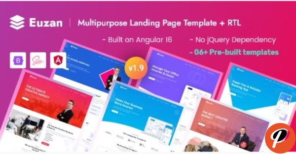 Euzan Angular 16 Multipurpose Landing Page Template