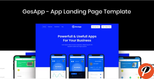 GesApp App Landing Page Template