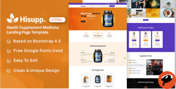 Hisupp Health Supplement Medicine Landing Page Template