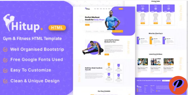 Hitup Fitness and Gym HTML Template