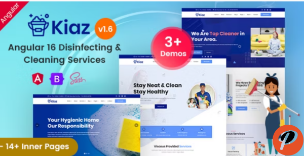 Kiaz Cleaning Washing Services Angular 16 Template