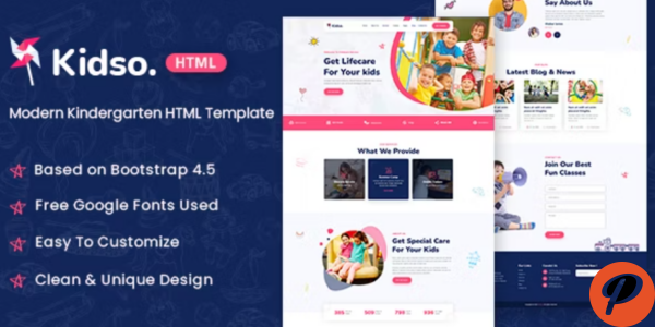 Kidso Modern Kindergarten HTML Template