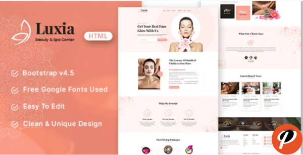 Luxia Beauty Spa Center HTML Template