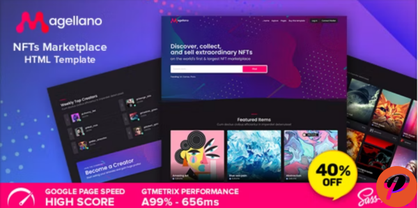 Magellano NFT Marketplace HTML Template