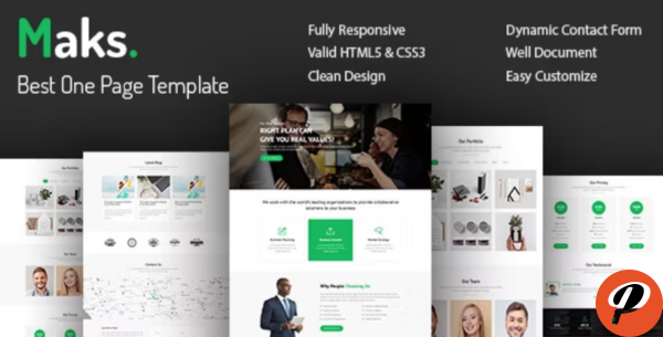 Maks Onepage Multipurpose Responsive HTML5 Template