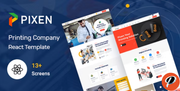 Pixen Printing Services Company React Template