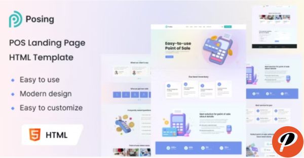 Posing Point of Sale Landing Page HTML Template 1