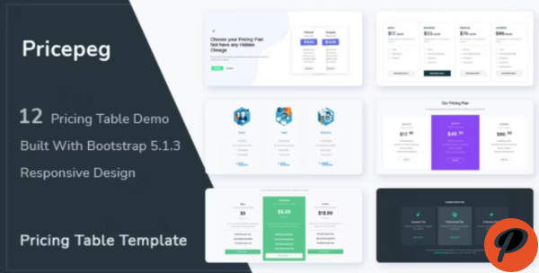 Pricepeg Bootstrap 5 Pricing Table