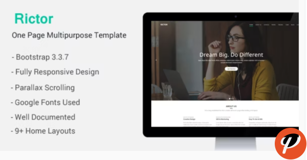 Rictor Responsive One Page Multipurpose Template