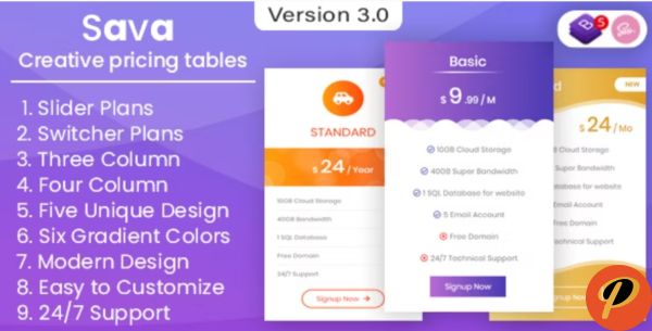 Sava Pricing Tables and Plans