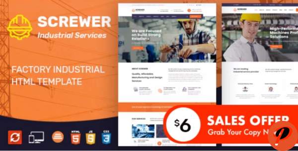 Screwer Factory Industrial Business HTML Template