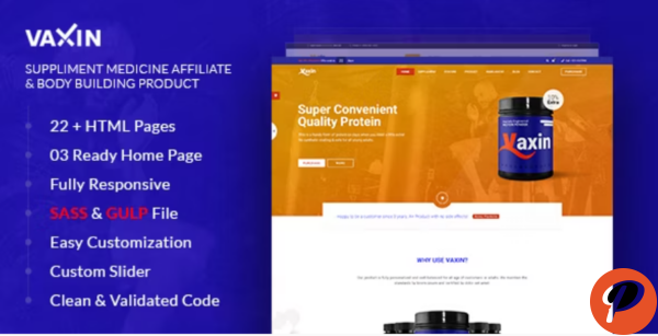 VAXIN Health Supplement Medicine HTML Template