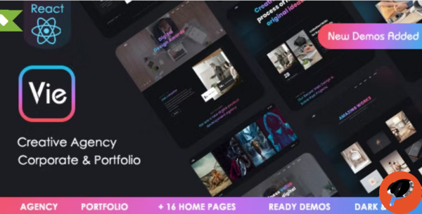 Vie React Creative Portfolio Agency template