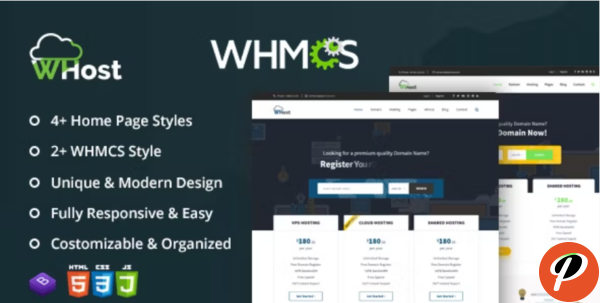 WHost Domain Hosting Server Rental with WHMCS