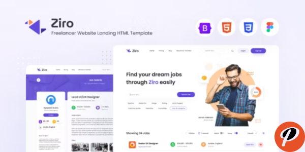 Ziro Freelancer Directory Website HTML Template